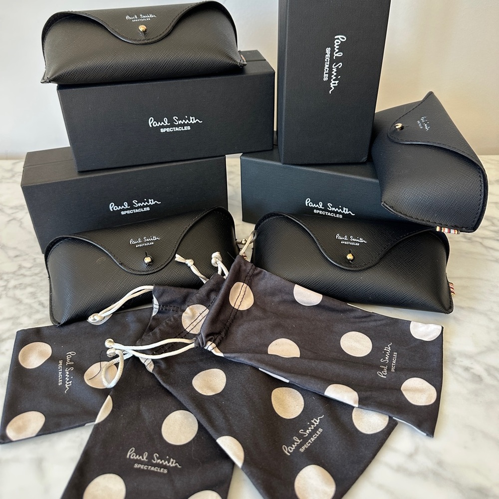 Paul Smith Black Replacement Case, Box, Cloth, Pouch for Luxury Eyewear Set of 4
